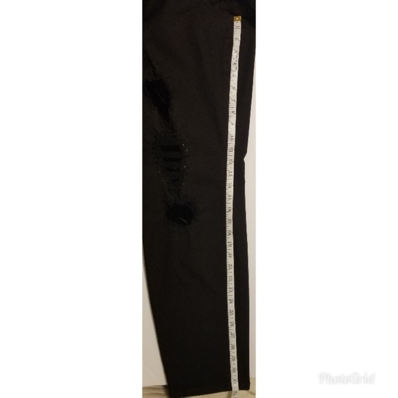 Torrid Black Distressed Embellished Skinny Jeans - Picture 7 of 8